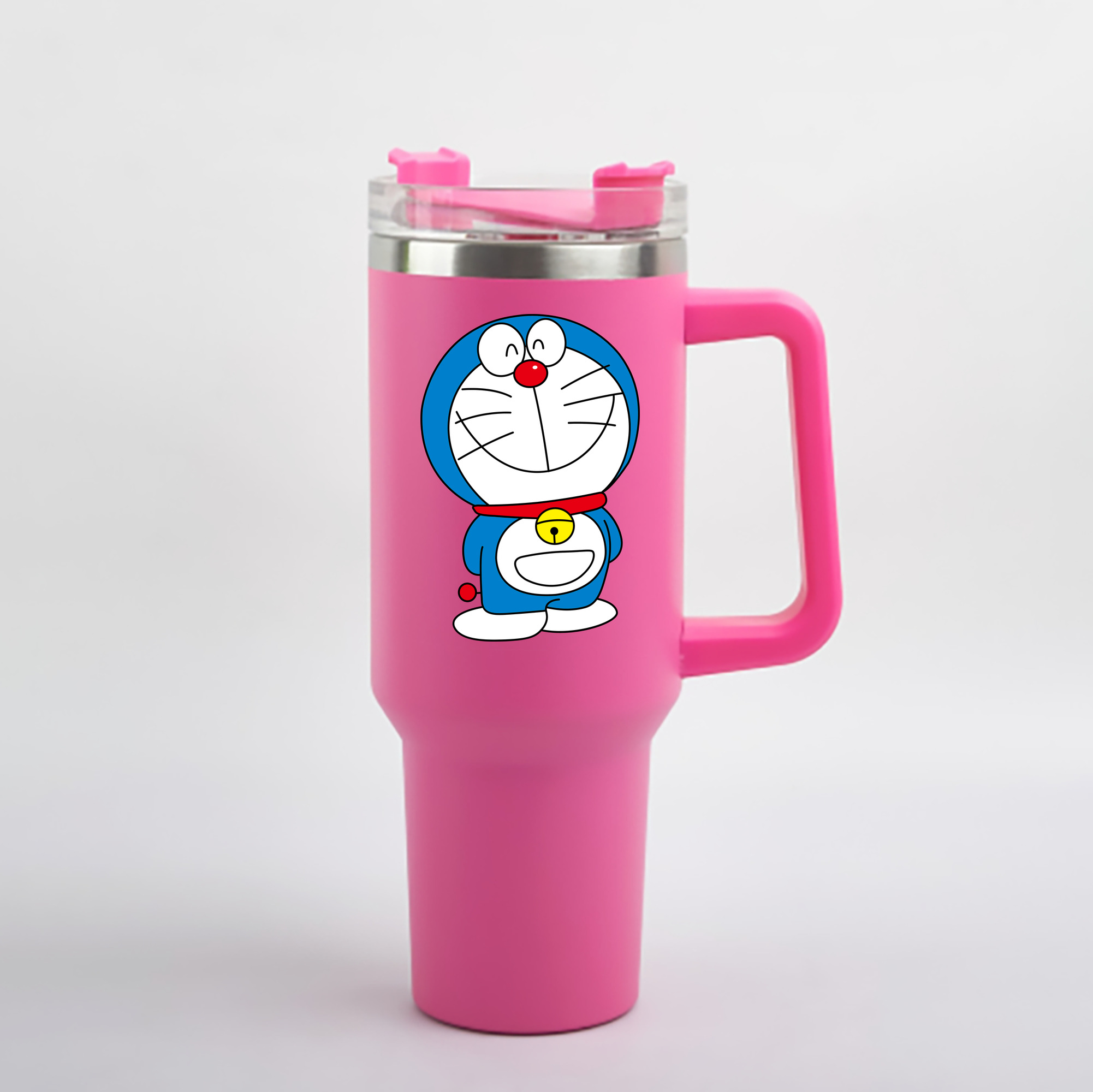 （画像用） ドラえもん Doraemon 1200mL車用タンブラー - クリスタルステッカー（プラスチックストロー付き）